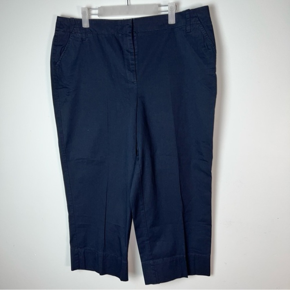 Talbots Petites Stretch Navy Pants | Size 16P | Cropped